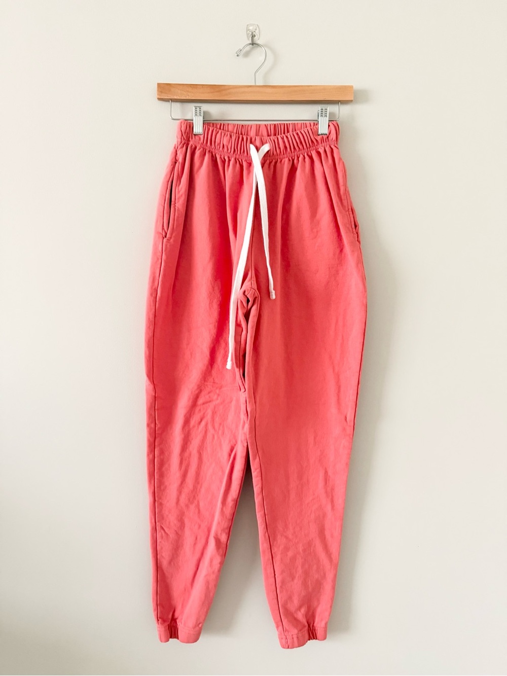 RE Real Essentials Coral Cotton Blend Drawstring Jogger Lounge Pants Size XS